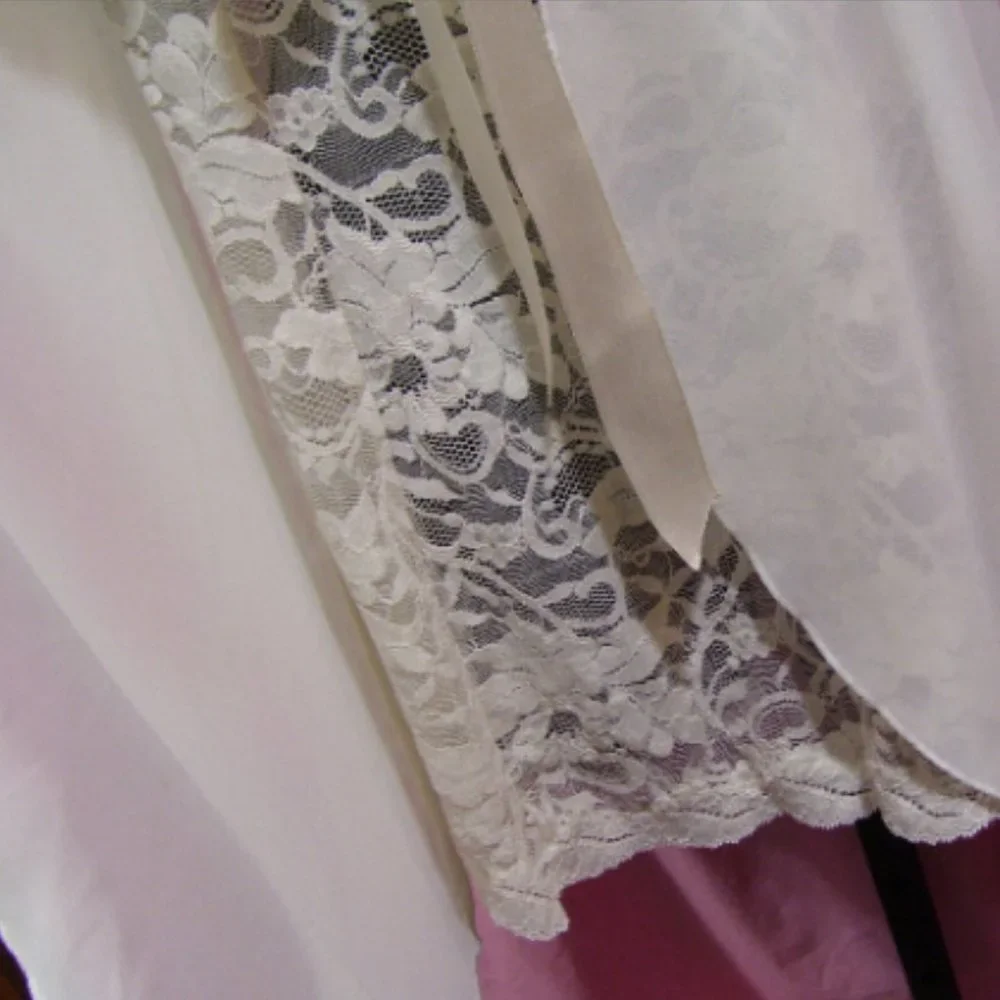 Victoria's Secret Sexy Off White Chiffon Lace Nightgown  Size S NWOT
